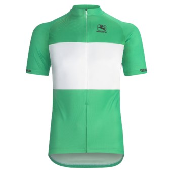 Giordana Sprinter Pro Cycling Jersey - Short Sleeve (For Men) in Green/White