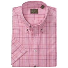 Gitman Brothers Button Down Sport Shirt - Short Sleeve (For Men) in Pink Plaid - Closeouts