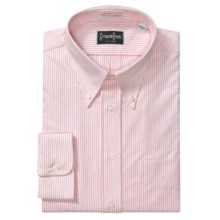 Gitman Brothers Cambridge Oxford Stripe Dress Shirt - Long Sleeve (For Tall Men) in White/Pink - Closeouts