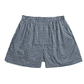 Gitman Brothers Cotton Boxer Shorts (For Men) in Blue/White Plaid