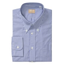 Gitman Brothers Cotton Check Dress Shirt - Long Sleeve (For Tall Men) in Blue/White - Closeouts
