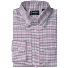 Gitman Brothers Cotton Dress Shirt - Long Sleeve (For Men) in White/Red Black Small Windowpane - Closeouts