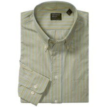 Gitman Brothers Cotton Sport Shirt - Long Sleeve (For Men) in Green/Blue/Coral Stripe - Closeouts
