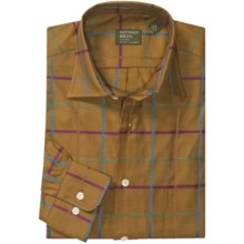 Gitman Brothers Cotton Sport Shirt - Spread Collar, Long Sleeve (For Men) in Gold/Light Blue/Light Green/Pink/Orange Plaid - Closeouts