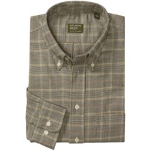 Gitman Brothers Flannel Sport Shirt - Long Sleeve (For Men) in Black/Natural/Gold/Red Textured Check - Closeouts