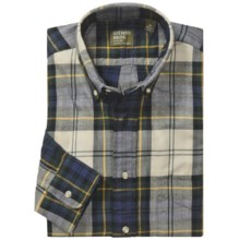 Gitman Brothers Flannel Sport Shirt - Long Sleeve (For Men) in Natural/Forest/Navy/Yellow Plaid - Closeouts
