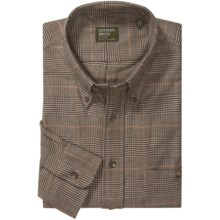 Gitman Brothers Flannel Sport Shirt - Long Sleeve (For Men) in Tan/Brown/Red Houndstooth - Closeouts