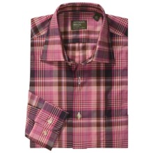 Gitman Brothers Modified Spread Collar Sport Shirt - Linen, Long Sleeve (For Men) in Salmon/Red/Multi Plaid - Closeouts