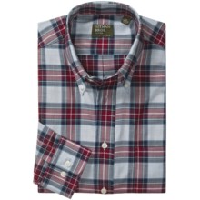 Gitman Brothers Patterned Sport Shirt - Button-Down Collar, Long Sleeve (For Men) in Red/Grey/Black/Blue Plaid - Closeouts