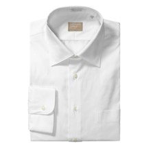 Gitman Brothers Pinpoint Cotton Dress Shirt - Spread Collar, Long Sleeve (For Big Men) in White - Closeouts