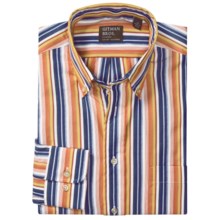 Gitman Brothers Sport Shirt - Long Sleeve (For Men) in Orange/Yellow/Navy/Multi Stripe - Closeouts