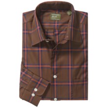 Gitman Brothers Spread Collar Sport Shirt - Long Sleeve (For Men) in Brown/Blue/Orange Windowpane - Closeouts