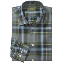 Gitman Brothers Spread Collar Sport Shirt - Long Sleeve (For Men) in Grey/Green/Blue Plaid - Closeouts