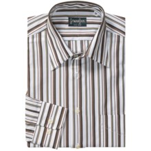 Gitman Brothers Spread Collar Sport Shirt - Long Sleeve (For Men) in White/Brown/Tan Stripe - Closeouts