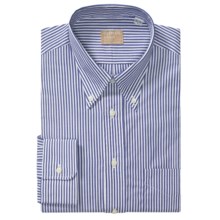 Gitman Brothers Striped Broadcloth Dress Shirt - Long Sleeve (For Tall Men) in 41 Blue/White - Closeouts
