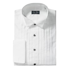 Gitman Brothers Wing Collar Formal Dress Shirt - Cotton, Long Sleeve (For Big Men) in White/Black Buttons - Closeouts