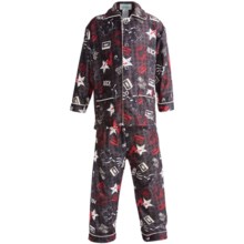 Global Flannel Pajamas - Long Sleeve (For Youth Boys) in Black - Closeouts