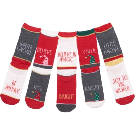 Rae Dunn Gnome Holiday Socks - 10-Pack, Ankle (For Girls) - GNOME (S/M )