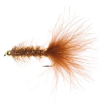 Gold Bead Head Crystal Bugger Nymph Fly - Dozen in Brown - Closeouts