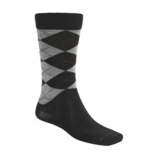 Goodhew Argyle Socks - Merino Wool (For Men) in Black/Grey/Wine - 2nds