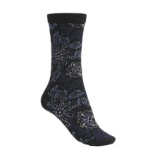 Goodhew Broken Floral Socks - Merino Wool (For Women) in Black/Cobalt/Pearl/Aero - Closeouts