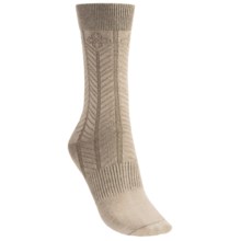 Goodhew Floral Chevron Socks (For Women) in Khaki - 2nds