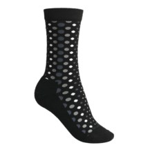 Goodhew Lifestyle Polka Dot Socks -  Merino Wool, Crew (For Women) in Black/Graphite/Gail/Natural - 2nds