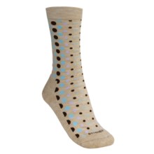 Goodhew Lifestyle Polka Dot Socks -  Merino Wool, Crew (For Women) in Khaki/Brown/Seafoam/Flerder - 2nds