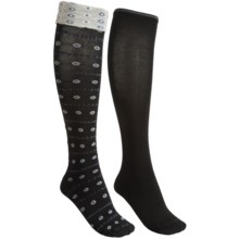 Goodhew Merino Wool Blend Socks - 2-Pack, Knee High (For Women) in Black - Closeouts