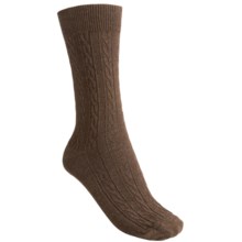 Goodhew San Fran Cable Socks - Merino Wool, Crew (For Women) in Chocolate - Closeouts