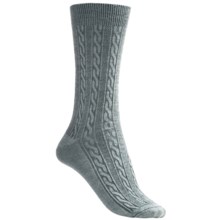 Goodhew San Fran Cable Socks - Merino Wool, Crew (For Women) in Peacock - Closeouts