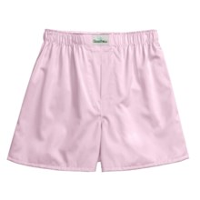 Goodhew Sateen Boxer Shorts - Egyptian Cotton (For Men) in Pinpoint Pink - Closeouts