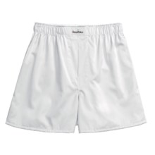 Goodhew Sateen Boxer Shorts - Egyptian Cotton (For Men) in Pinpoint White - Closeouts