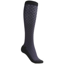 Goodhew Shelly Knee-High Socks - Merino Wool, Over the Calf (For Women) in Black/Dark Grey/Plum - Closeouts