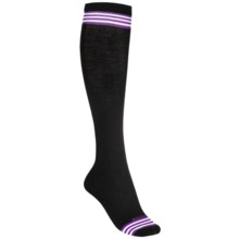 Goodhew Stripe Knee-High Socks - Merino Wool, Over the Calf (For Women) in Black/Purple/White - Closeouts