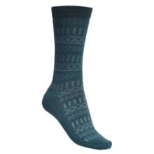 Goodhew Tone-Isle Socks - Merino Wool, Crew (For Women) in Teal - Closeouts