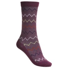 Goodhew Zigzag Socks - Merino Wool-Blend, Mid-Calf (For Women) in Thistle - Closeouts