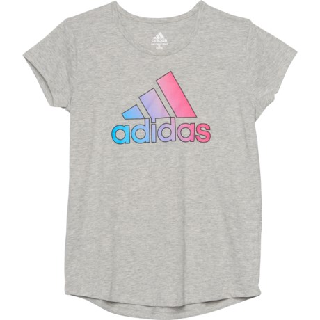 Adidas Gradient Badge of Sport T-Shirt - Short Sleeve (For Big Girls) - GREY HEATHER (M )
