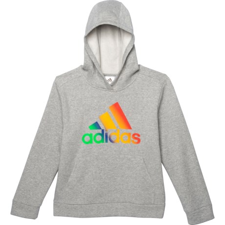 Adidas Gradient Fleece Hoodie (For Big Boys) - HEATHER GREY (M )