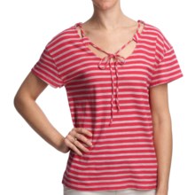 Gramicci Alpinia Shirt - Dafina Stripe, Short Sleeve (For Women) in Rose Red - Closeouts