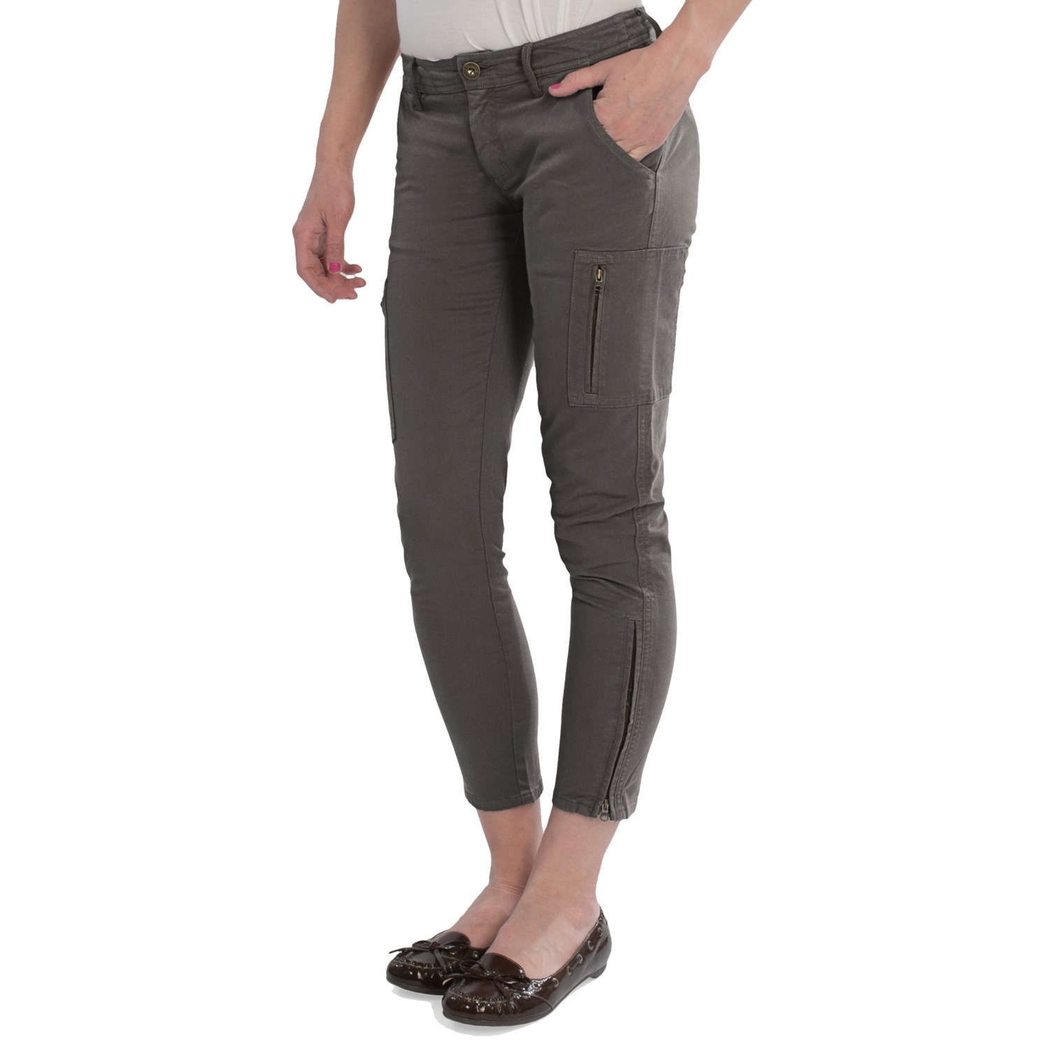 womens olive green skinny cargo pants