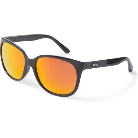 Revo Grand Classic Sunglasses - Polarized Mirror Lenses (For Women) - BLACK/SOLAR ORANGE ( )
