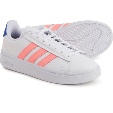 Adidas Grand Court Shoes - Leather (For Women) - WHITE (5 )