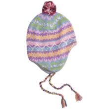 Grand Sierra Beanie Hat - Ear Flaps, Fleece Lining (For Youth) in Light Blue/Multi Print - Closeouts