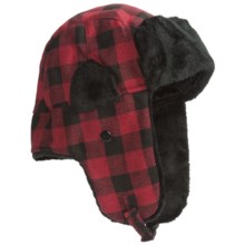 Grand Sierra Buffalo Check Aviator Trapper Hat (For Men) in Black/Red - Closeouts