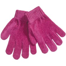 Grand Sierra Chenille Stretch Gloves (For Girls) in Fuchsia - Closeouts