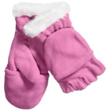 Grand Sierra Convertible Gloves - Microfleece, Faux Fur (For Girls) in Pink - Closeouts