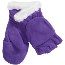 Grand Sierra Convertible Gloves - Microfleece, Faux Fur (For Girls) in Purple - Closeouts