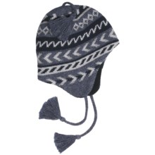 Grand Sierra Ragg Wool Beanie Hat - Ear Flaps, Fleece Lining (For Men) in Blue Grey/Navy W/Tassel - Closeouts
