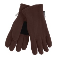 Grand Sierra Supersoft Fleece Gloves - Insulated, Leather Palm Patch (For Women) in Medium Brown - Closeouts
